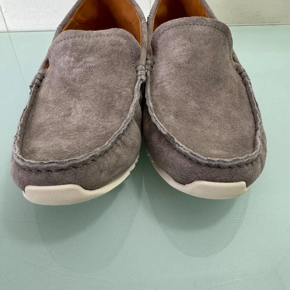 Olukai KA'A Loafer Slip on Driving Shoes Mens Size 10 Gray Leather Suede Casual
